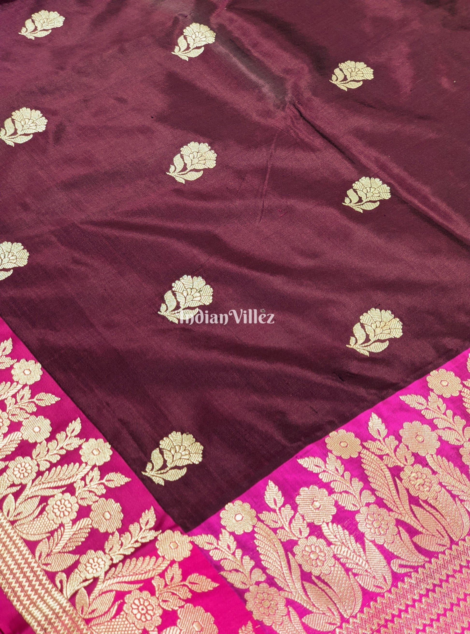 Coffee Rani Handwoven Banarasi Katan Silk Saree