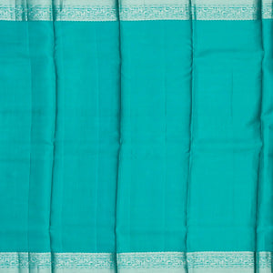 Dark Peach Silk Saree With Floral Motifs & Contrast Pallu