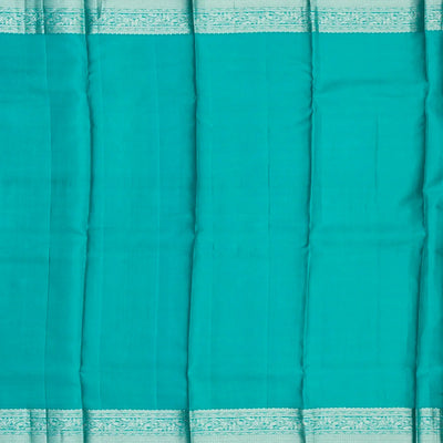 Dark Peach Silk Saree With Floral Motifs & Contrast Pallu