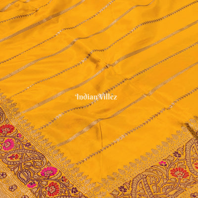 Yellow Designer Banarasi Meenakari Katan Silk Saree