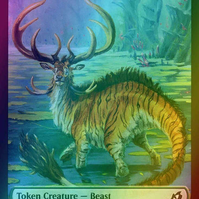 Beast Token (10) // Human Soldier Token (04) [Ikoria Lair of Behemoths Tokens] [Foil]