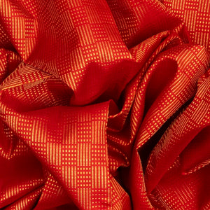 Red Handloom Kanchipuram Silk Saree With Zari Stripes