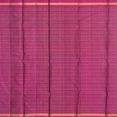 Navy Blue Handloom Kanchipuram Silk Saree With Checks