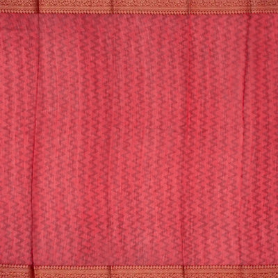 Maroon Woven Chanderi Cotton Saree With Red Border