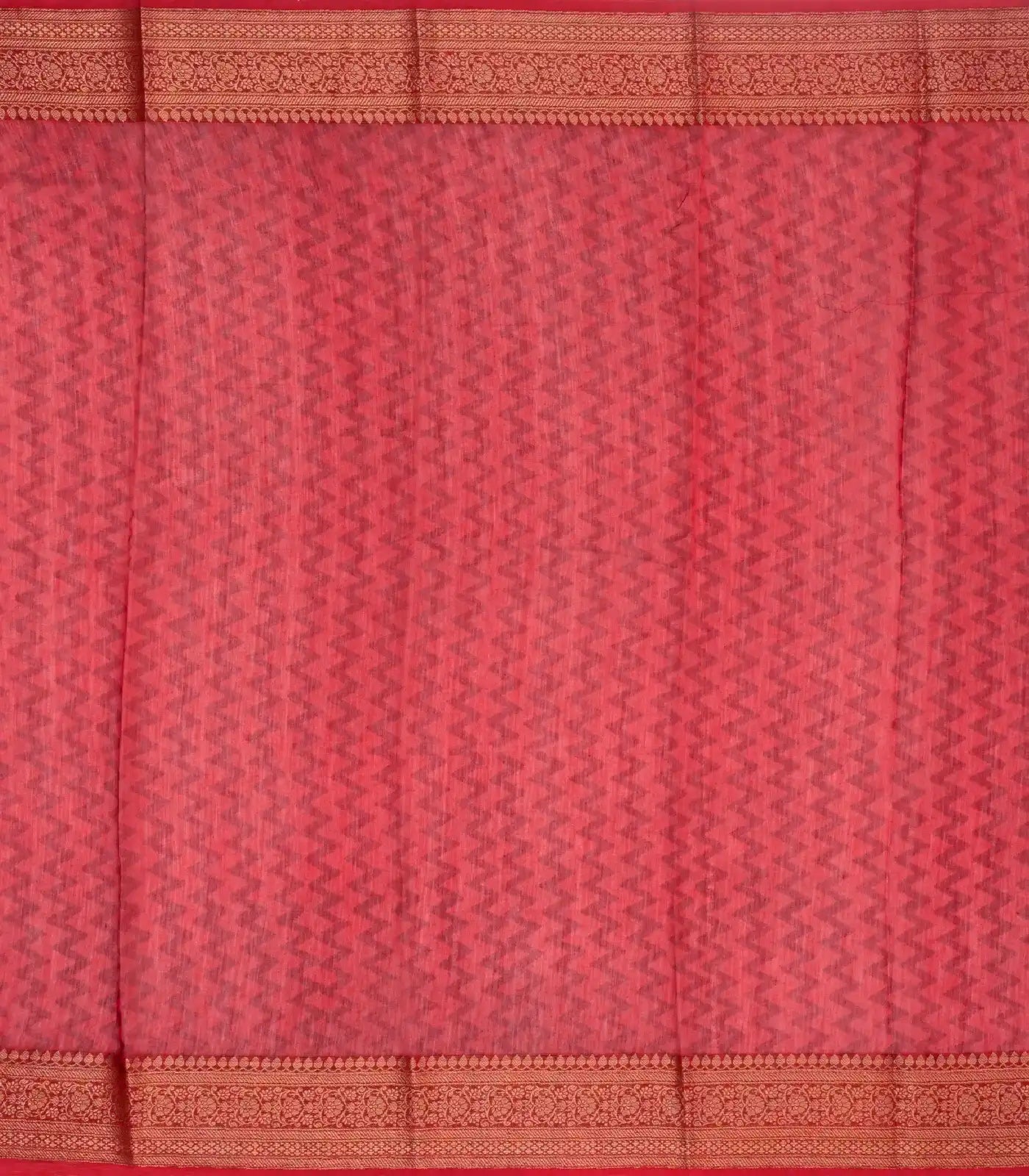 Maroon Woven Chanderi Cotton Saree With Red Border