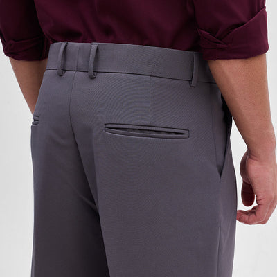Grey Slim Fit Stretch Trousers