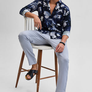 Navy Textured Abstract Shirt