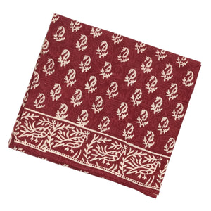 Maroon Woven Jaipur Cotton Saree Printed And Floral  Motifs