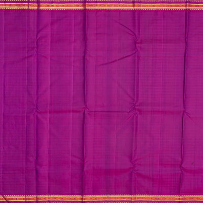 Multi Colour Handloom Korvai Kanchipuram Silk Saree With Checks