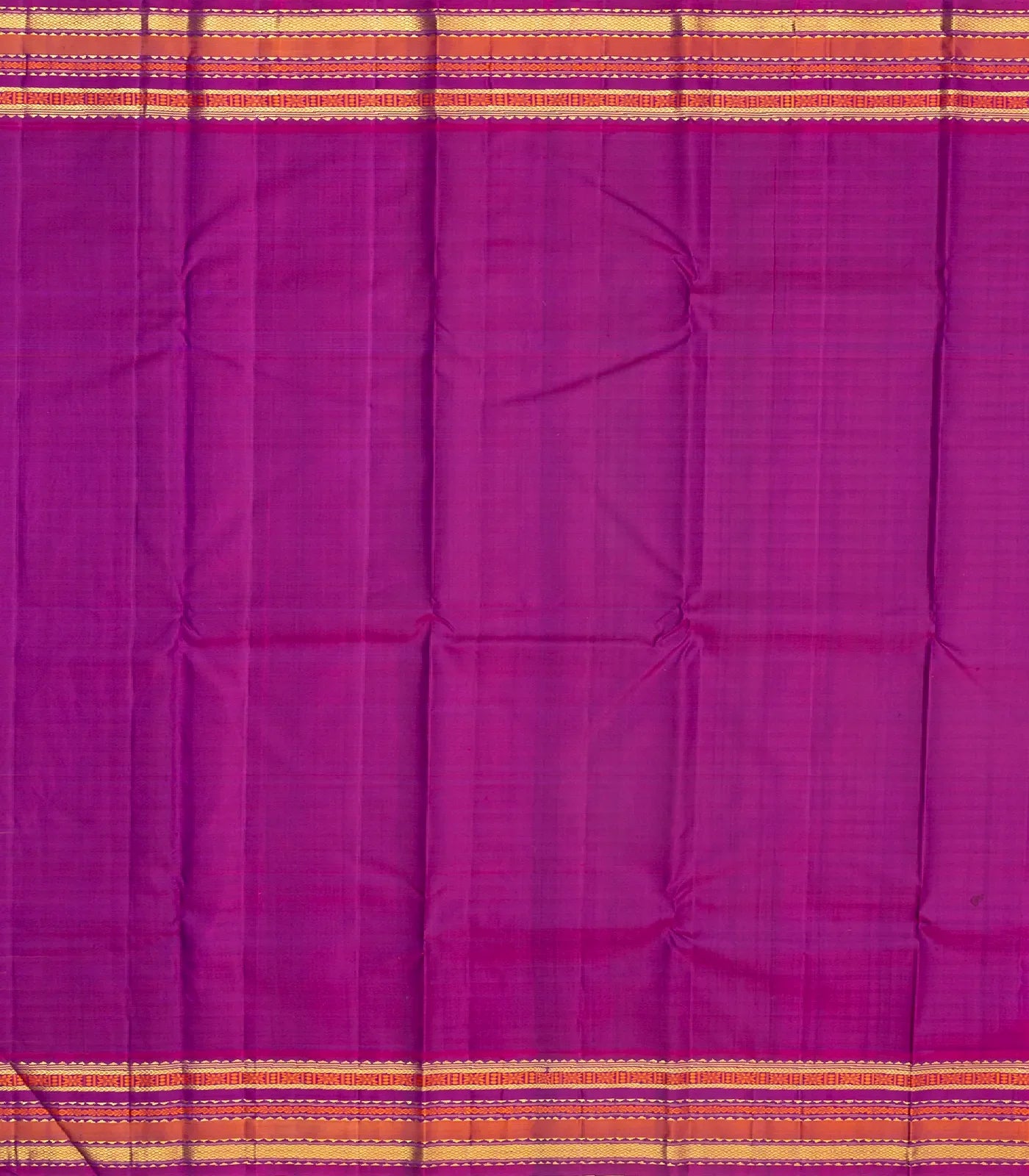 Multi Colour Handloom Korvai Kanchipuram Silk Saree With Checks