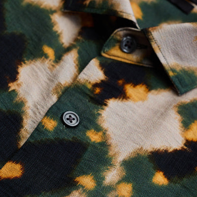 Dark Green Textured Abstract Shirt