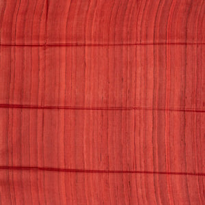 Crimson Handloom Tussar Silk Saree With Printed Fish Motifs