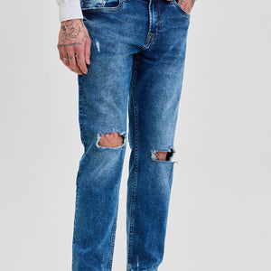 Blue Distressed Skinny Fit Jeans