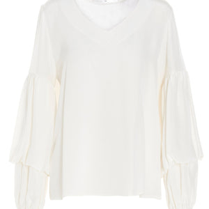 Di.la3 Pari' Puff-sleeve Silk Shirt