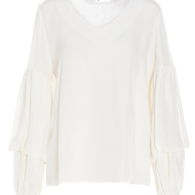 Di.la3 Pari' Puff-sleeve Silk Shirt