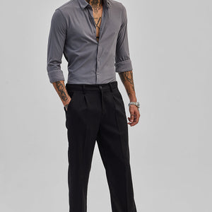 Grey Stretchable Slim Fit Shirt