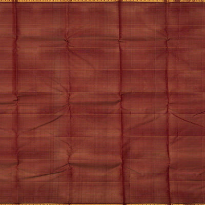 Maroon Handloom Kanchipuram Silk Saree With Zari Checks