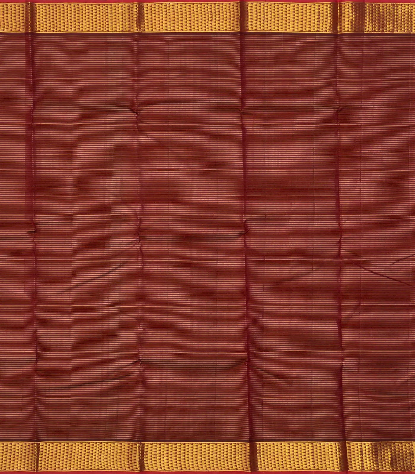 Maroon Handloom Kanchipuram Silk Saree With Zari Checks