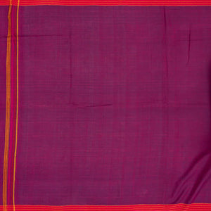 Purple Handloom Bhujodi Cotton Saree With Stripes