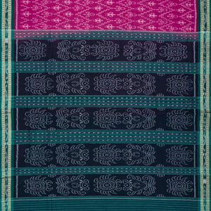 Pink Orissa Cotton Saree With Tie & Dye And Floral Motifs