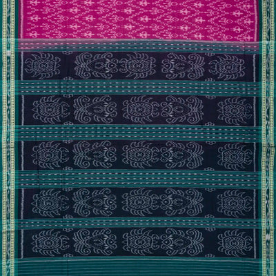 Pink Orissa Cotton Saree With Tie & Dye And Floral Motifs