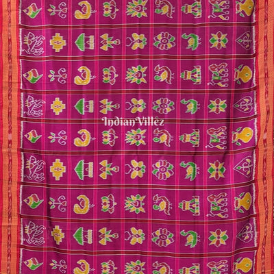 Rani Pink Odisha Handloom Nabakothi Silk Dupatta