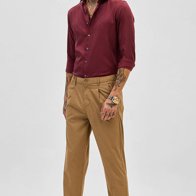 Brown Slim Fit Trousers