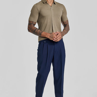 Beige Textured Polo T-Shirt