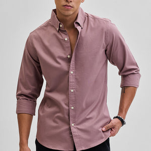Mauve Solid Oxford Shirt