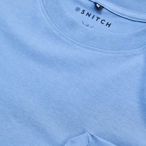Blue Utility Pocket Oversized T-Shirt