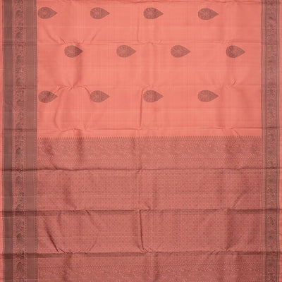 Dusty Pink Handloom Kanchipuram Silk Saree With Annam Buttas