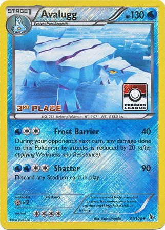 Avalugg - 31/106 - Promo [League] [3rd Place] [XY2MSP-31] [Reverse Holo]