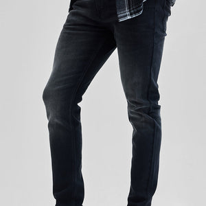 Charcoal Black Tapered Fit Jeans