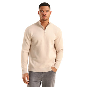 Be Gentle Soft Touch Beige Knit 1/2 Zip