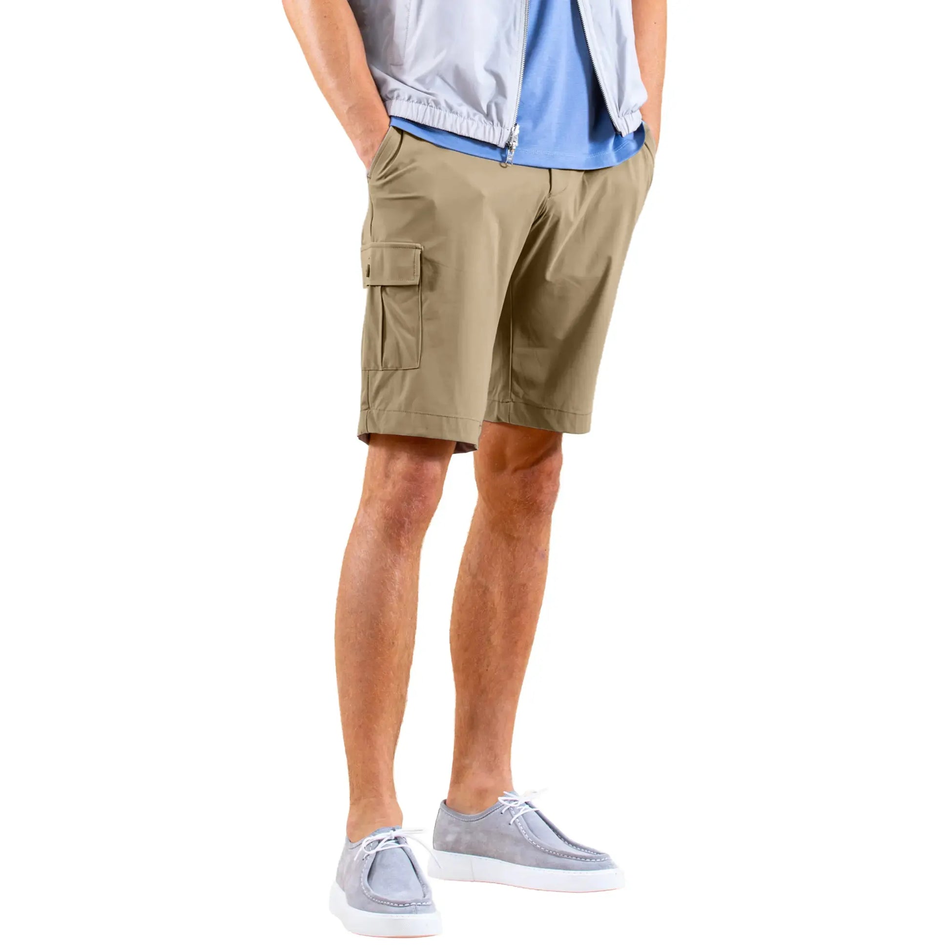 Be Gentle Stretch Active Cargo Taupe Brown Shorts