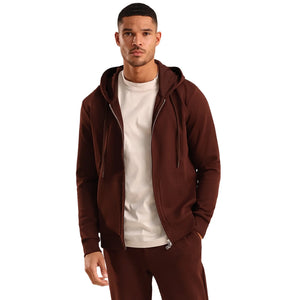 Be Gentle Sunday Essentials Dark Brown Zip-Up Hoodie