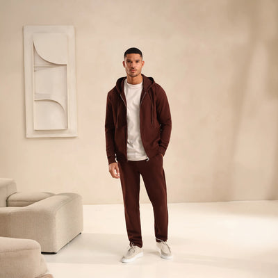 Be Gentle Sunday Essentials Dark Brown Zip-Up Hoodie