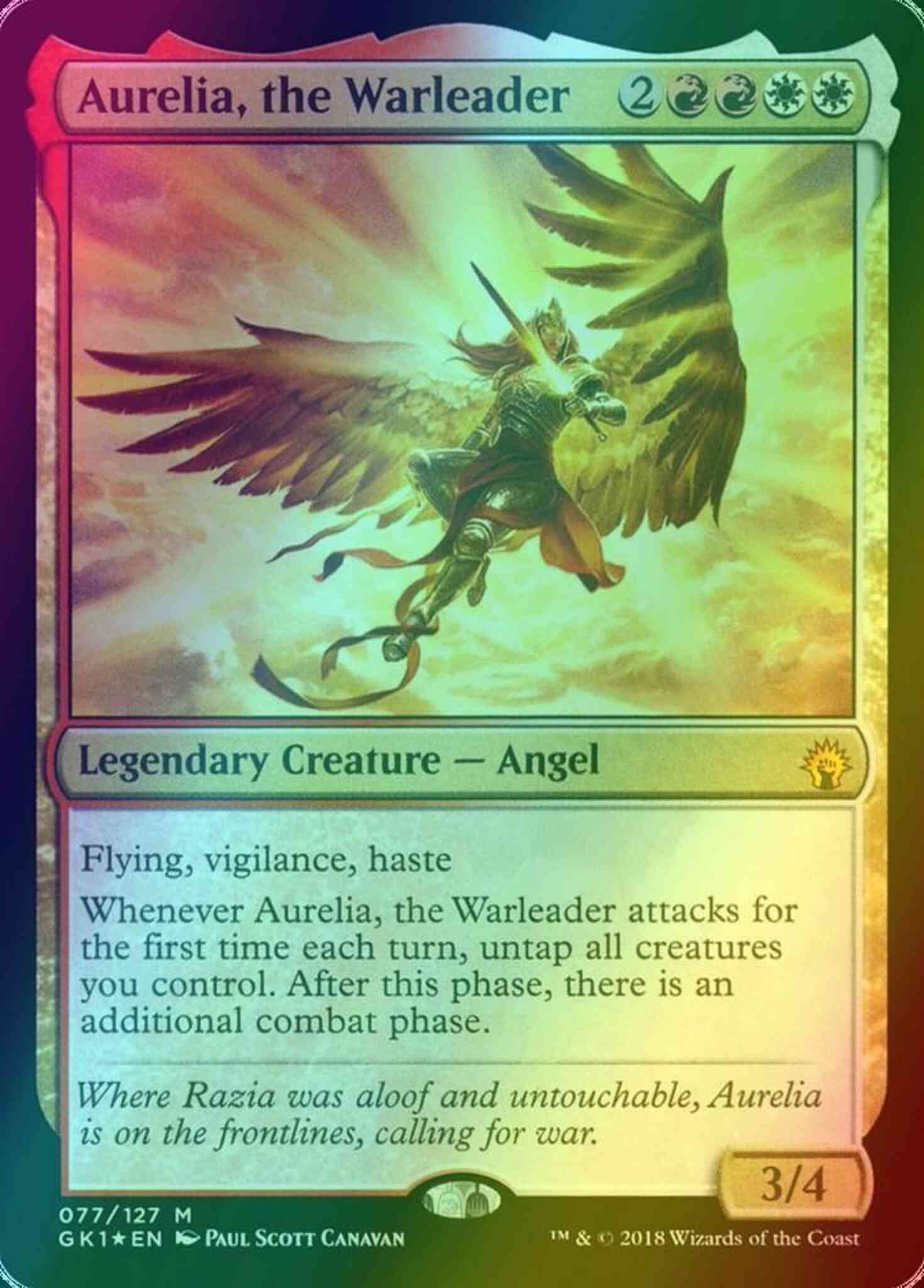 Aurelia, the Warleader [77] [GRN Guild Kit] [Foil]