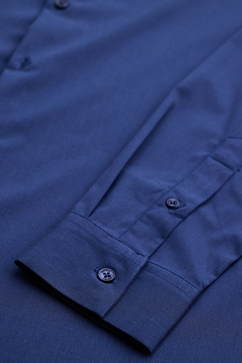 Navy Slim Fit Stretch Shirt