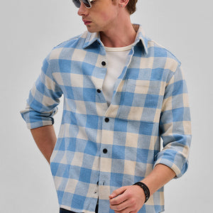 Blue Flannel Checks Overshirt