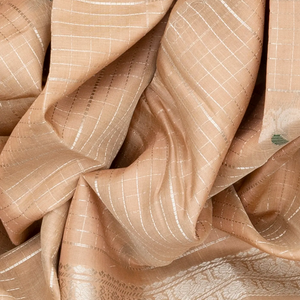 Peach Handloom Chirala Soft Silk Saree With Annam Motifs-Peach