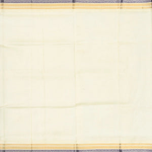 Midnight Blue Handloom Silk Cotton Saree With White Border