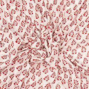 White Woven Jaipur Cotton Saree Printed And Floral  Motifs