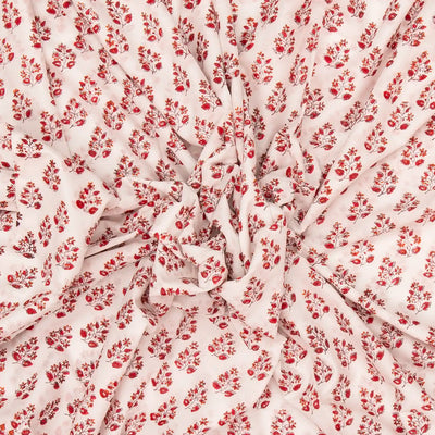 White Woven Jaipur Cotton Saree Printed And Floral  Motifs