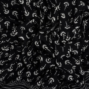 Black Woven Jaipur Cotton Saree Printed And Floral Motifs