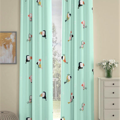 Premium 100% Cotton Curtain for Window & Curtains for Door - Pack of 1 Curtain, Blue Pelican