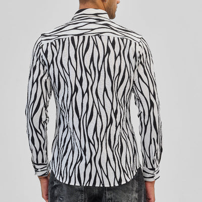 White Abstract Printed Shirt