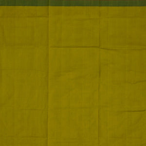 Olive Green Handloom Venkatagiri Cotton Saree With Contrast Border