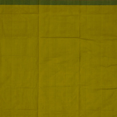 Olive Green Handloom Venkatagiri Cotton Saree With Contrast Border