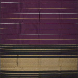 Magenta Handloom Kanchipuram Silk Saree With Stripes
